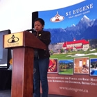 Chief Cheryl Casimer giving her updated report on the Ktunaxa's endeavors at a recent Cranbrook Chamber of Commerce luncheon.