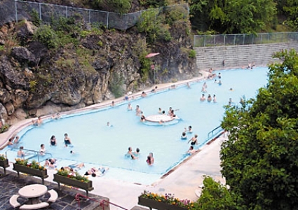The hot springs are one of the village's highlights.