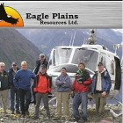 Photo of a helicopter and Eagle Plains logo