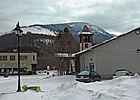 winter scene in a town