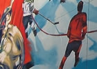 mural of hockey players