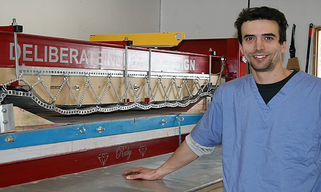 LeBurn designs and shapes skis, snowboards, surfboards and wakeboards in a shop at Fernie.