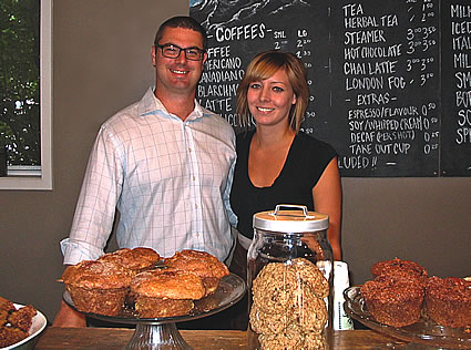 Jason Truscott and Sofie Pettersson in their coffee shop