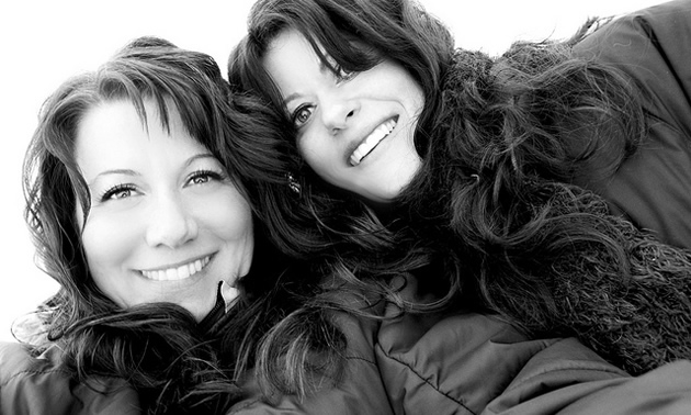 two women in a close-up shot